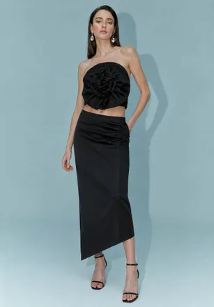 AIIFOS Camila Strapless Bustier Top In Black
