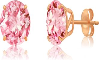 MAX + STONE 14k Yellow or White Gold 9mm Round Large Gemstone Stud Earrings