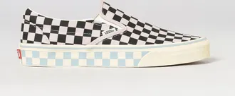 Vans Checkerboard Cotton Canvas Classic Slip-On Sneakers with Round Toe
