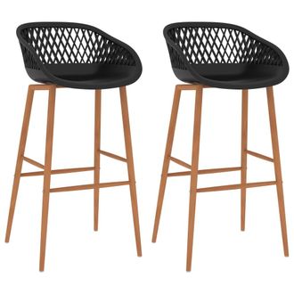 vidaXL Taburetes De Cocina 2 Unidades Negro Vidaxl