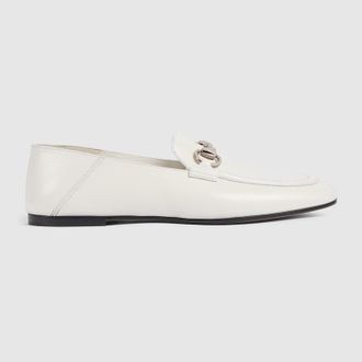 Gucci Womens Jordaan Soft Loafer, White, Leather