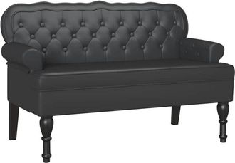 vidaXL Banco Chesterfield Negro 119,5 X 64,5 X 75 Cm Cuero Sint&eacute;tico Vidaxl