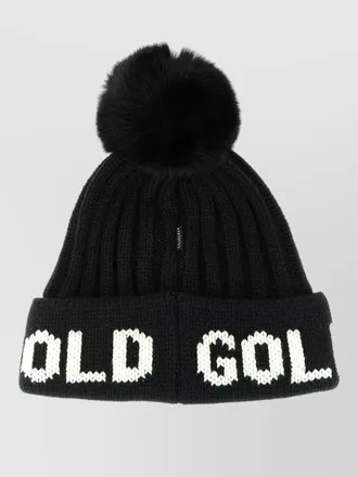 Goldbergh hodd knit cap foldover cuff pompom