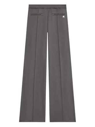 Courr&egrave;ges logo track pants - women - Polyester - L - Grey