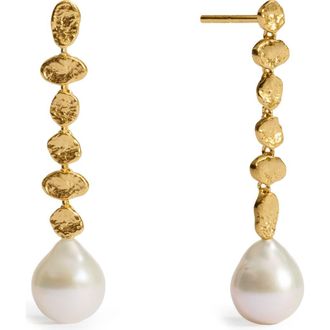 Monica Vinader Capri Freshwater Pearl Drop Earrings in 18K Gold Vermeil/pearl at Nordstrom