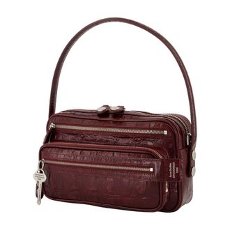 Acne Studios Womens Shoulder Bag Burgundy Calfskin