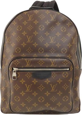 Louis Vuitton Black Brown Monogram Monogram Canvas Backpack (Pre-Owned)