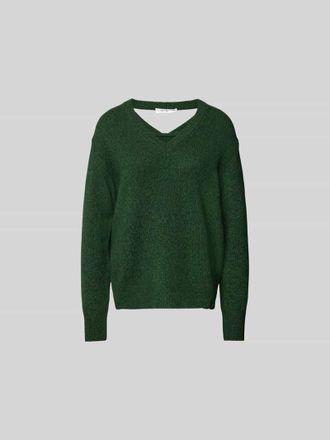 Victoria Beckham Pullover mit tiefem V-Ausschnitt in Dunkelgruen, Gr&ouml;&szlig;e 36