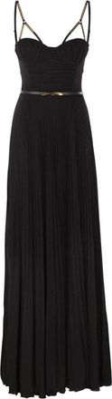 Elisabetta Franchi Shoulder Straps Belt Gold-Tone Hardware - Dames - Avondkleed - Zwart - XS - Kleedjes