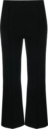Theory Flare Pant W.Compact - Dames - Wijde Broeken - Zwart - M - Polyester - Broeken