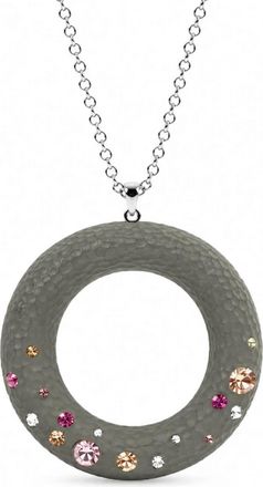 Gold & Honey Womens Confetti Donut Necklace In Grey