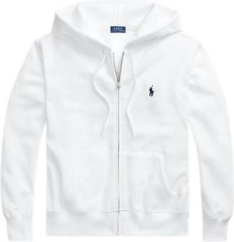 Polo Ralph Lauren Logo Hooded Sweatshirt - Dames - Vesten met rits - Wit - S - Katoen - Hoodies & sweatvesten