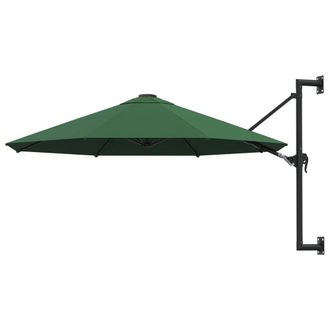 Berkfield Home Wall-Mounted Parasol with Metal Pole 300 cm Green