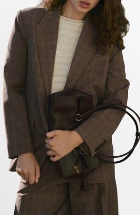 Mango Check Suit Blazer in Medium Brown at Nordstrom Rack