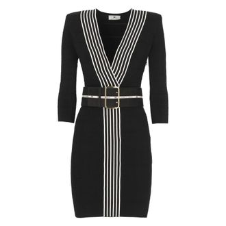 Elisabetta Franchi Dames, Jurken, Zwart, Maat: L Viscose