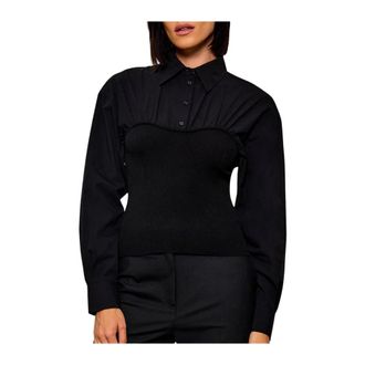 Pinko Punto Pinko suzuki maglia compact viscose 107827-a 3ol nero - Blouses & Shirts - Mujer - Negro - XS