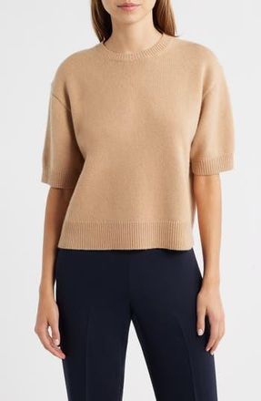 Theory Short Sleeve Cashmere Sweater in New Camel at Nordstrom Rack, Size Medium