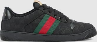 Gucci Mens Screener Sneaker, Black, GG Canvas
