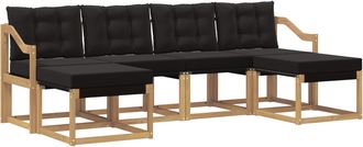 vidaXL Conjunto De Sof&aacute;s De Exterior 6 Uds. Blanco Y Negro Vidaxl