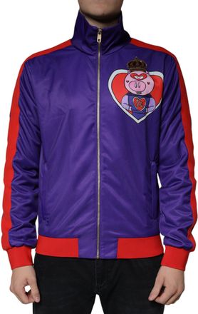 Dolce & Gabbana Purple YEAR OF THE PIG Full Zip Bomber Mens Jacket (Pre-Owned)