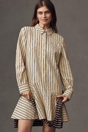 English Factory Long-Sleeve Mini Shirt Dress