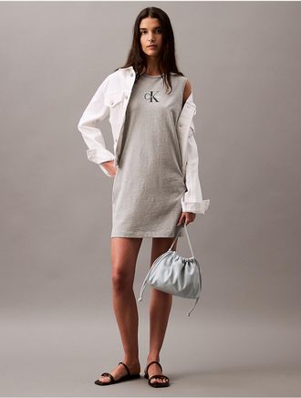 Calvin Klein Jeans Calvin Klein Womens Monogram Logo Sleeveless T-Shirt Dress - Grey - XS