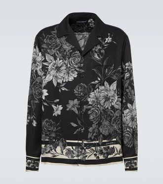 Dolce & Gabbana Floral polka-dot silk shirt