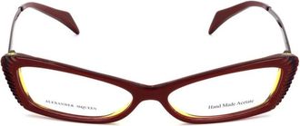 Alexander McQueen Alexander McQueen, Glasses, female, Multicolor, Size: ONE SIZE Multicolor Acetate Frame Glasses with Dial