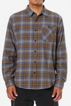 KATIN Derek Flannel Shirt In Washed Blue