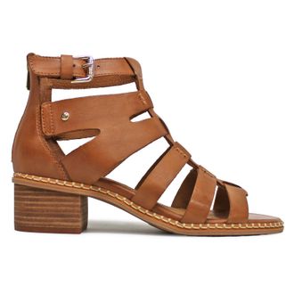 Pikolinos Blanes W3H Leather Womens Heels Sandals - Brandy - Size:UK 6-6.5
