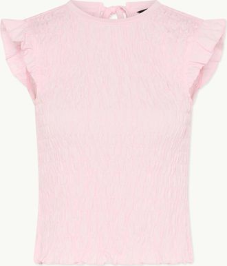 Nobody's Child Pink Shirred Tie Back Top