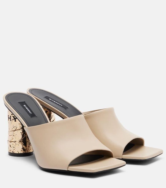 Tape leather mules
