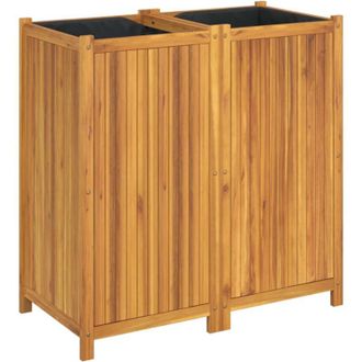 vidaXL Jardinera Con Forro Madera Maciza De Acacia 100x50x100 Cm Vidaxl