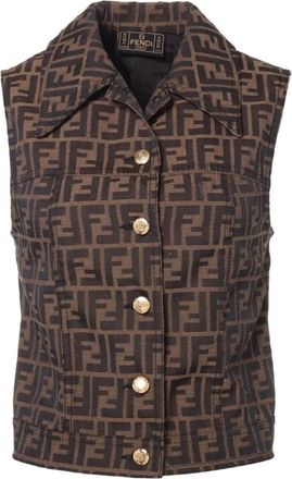 Fendi Gilet con motivo Zucca 1980-1990 - Marrone