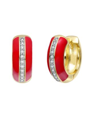 Rachel Glauber 14K Plated Cz Enamel Earrings