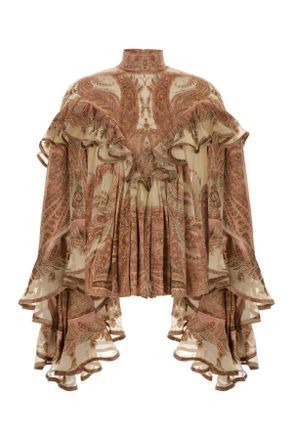 Zimmermann Printed Satin Hypnotic Blouse