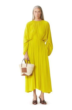 Lanvin Fitted Charmeuse Dress in Yellow at Nordstrom, Size 36 Eu