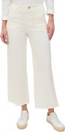 Paige Anessa Utility Jeans In Tonal Ecru