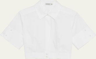 SIMKHAI Nicky Short-Sleeve Crop Top