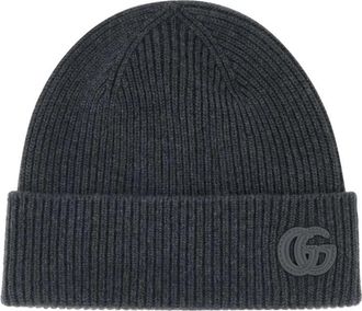 Gucci Dark Grey Textured Beanie Hat