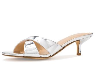 Calvin Klein Skylor Womens Sandals Silver Mirror Metallic : 6.5 M, Leather