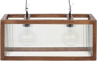 Beliani Lampada a sospensione in legno di mango, appesa a soffitto, per lilluminazione domestica fatta a mano