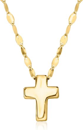 RS Pure by Ross-Simons Italian 14kt Yellow Gold Cross Lumachina-Chain Necklace