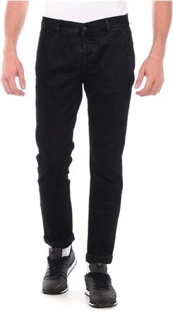 Daniele Alessandrini Jeans - Heren - Slim Fit Jeans - Zwart - W33 - Katoen - Jeans