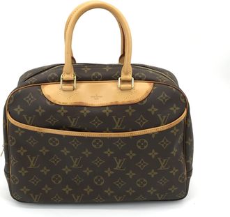 Louis Vuitton Monogram Deauville Handbag With Brown Womens Details (Pre-Owned)