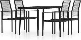 vidaXL Juego De Comedor Para Jard&iacute;n 5 Piezas Negro Vidaxl