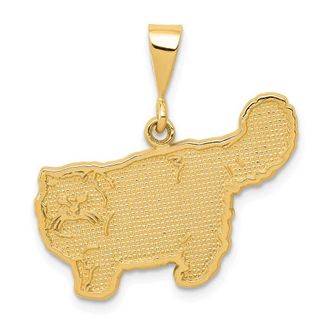 Diamond2Deal 14k Yellow Gold Persian Cat Pendant