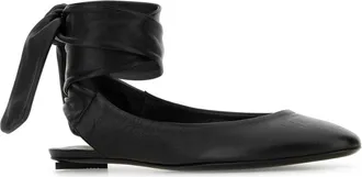 The Attico Womens Ballerina Black Leather