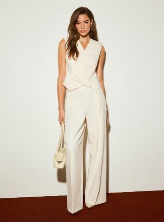 Icone Womens Sewn-pleat waist ultra-wide pant