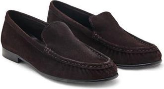 Mango Gathered Suede Loafer in Chocolate at Nordstrom, Size 7.5Us